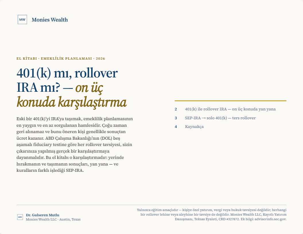 401(k) rollover el kitabının kapağı