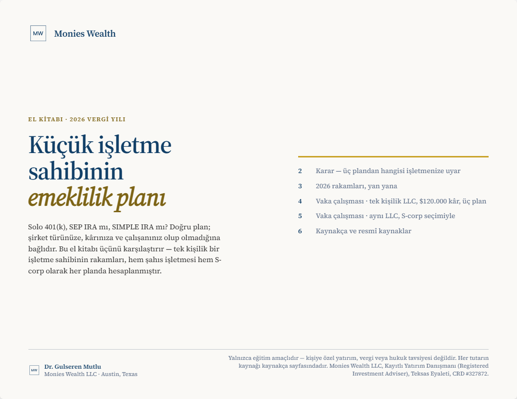 Küçük işletme sahibinin emeklilik planı el kitabının kapağı